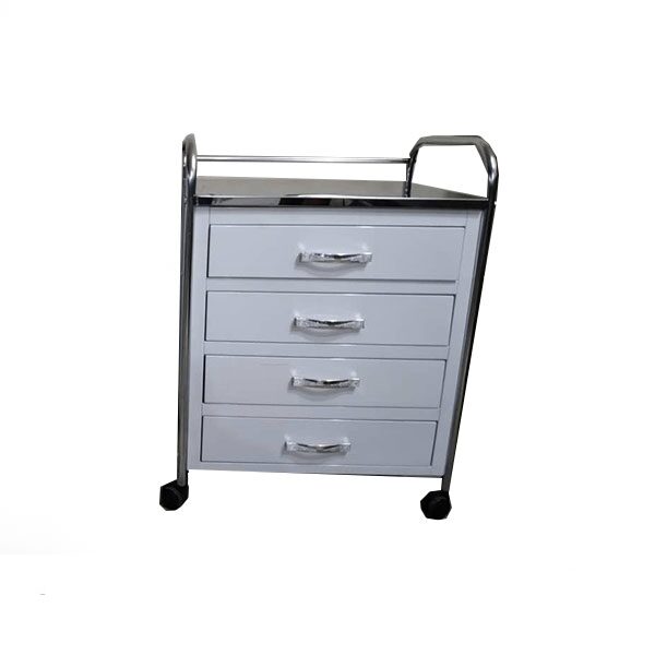 dressing-trolley-with-four-drawers,-steel-and-abs-top